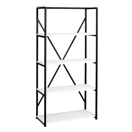Стеллаж Лофт CH-1, ЛДСП Белый / Металлокаркас Черный