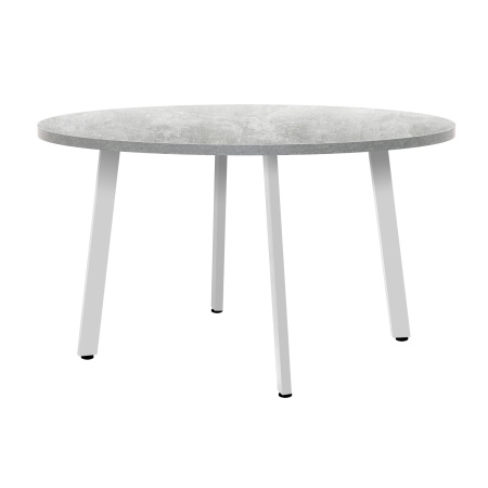 Стол Шанхай (D1200), ЛДСП Бетон / Металлокаркас Белый