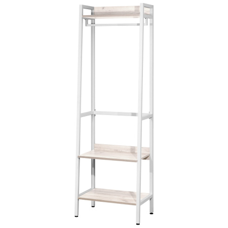 Прихожая Сканди 6, ЛДСП Дуб белый крафт / Металлокаркас Белый