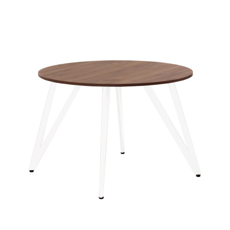 Стол Женева 2 (D1100) 18мм, ЛДСП Дуб табачный крафт / Металлокаркас Белый