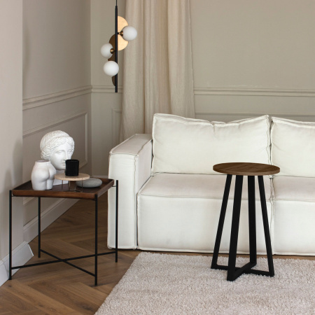 Журнальный стол Лофт СТ-4, ЛДСП Дуб табачный крафт / Металлокаркас Черный