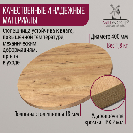 Столешница D400х18, ЛДСП Дуб золотой крафт