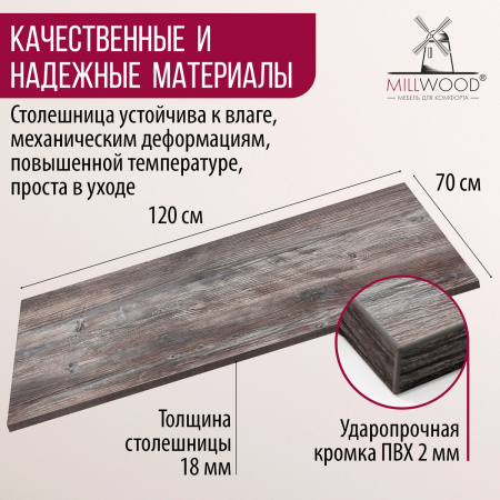 Столешница 1200х700х18, ЛДСП Сосна пасадена