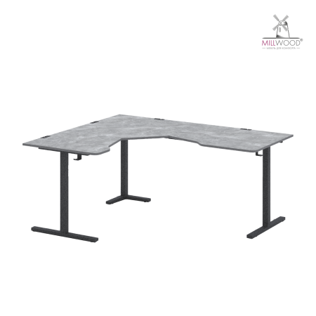 Стол угловой Турин 1500х1800 Бетон / Металлокаркас Серый