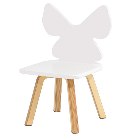 Стул детский Бабочка М, Белый / Береза