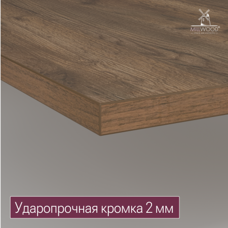 Столешница с вырезом 1800х800х36, ЛДСП Дуб табачный крафт \ Металлокаркас Черный