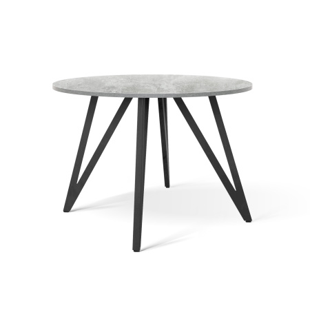 Стол Женева 2 (D900) 18мм, ЛДСП Бетон / Металлокаркас Черный