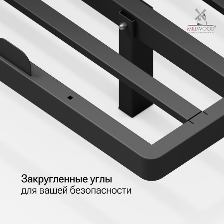 Кровать двуспальная Афина с RGB-подсветкой (2000х1600), Металлокаркас Черный 