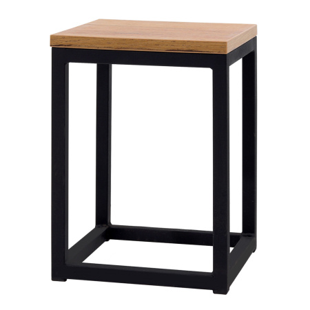 Подставка декоративная 250x250x350, ЛДСП Дуб золотой крафт / Металлокаркас Черный