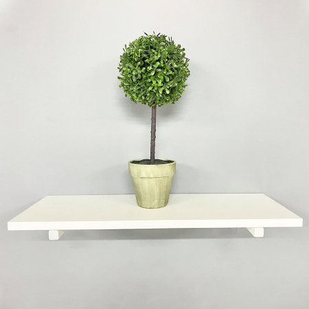 Настенная полка с кронштейном (590х200х68), ЛДСП Белый / Металлокаркас Белый