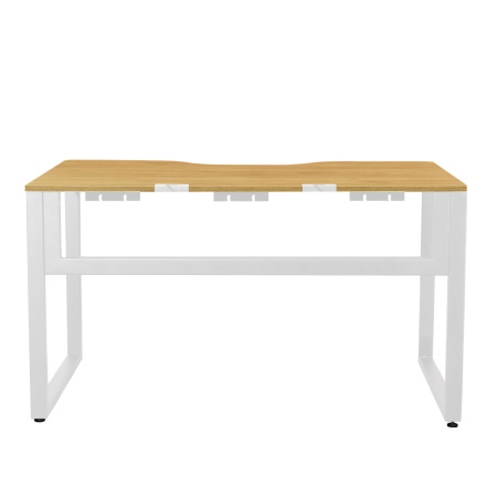 Стол Каир 1 с вырезом (1300х850), ЛДСП Дуб золотой крафт / Металлокаркас Белый