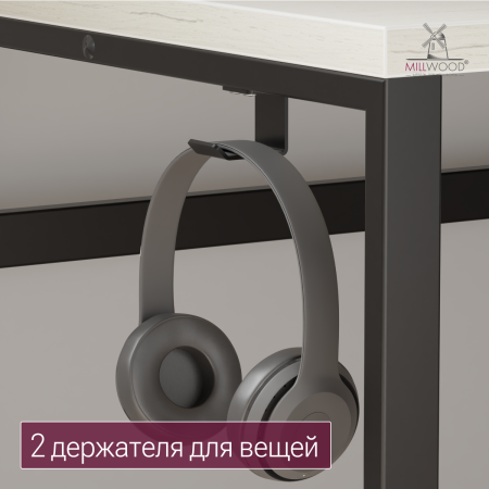 Стол Каир Смарт (1400х800) ЛДСП Дуб белый крафт \ Металлокаркас Черный