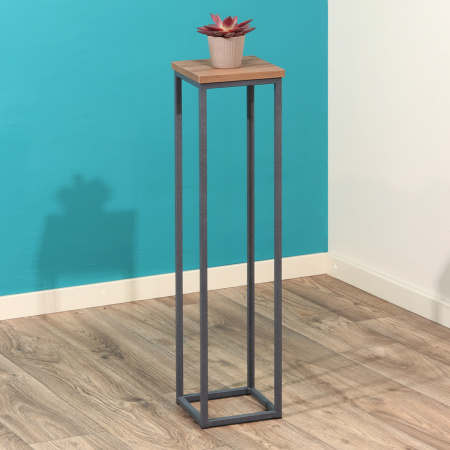 Подставка декоративная 210x210x900, ЛДСП Дуб табачный крафт / Металлокаркас Графит