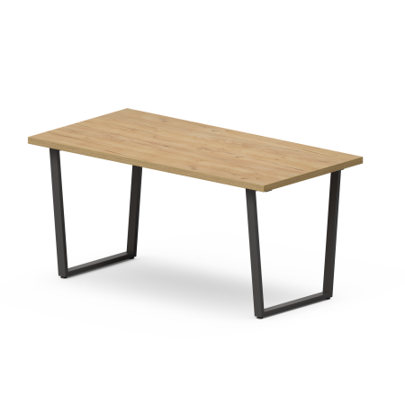 Стол Уэльс (1800х800), ЛДСП Дуб золотой крафт / Металлокаркас Черный