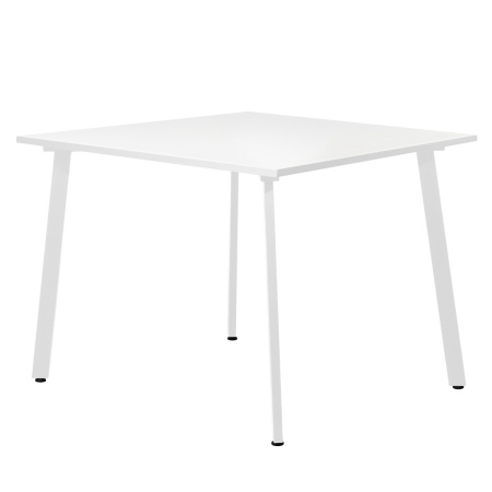 Стол Шанхай (1100х1100) 18мм, ЛДСП Белый / Металлокаркас Белый