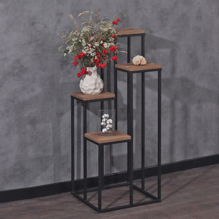 Подставка декоративная MW2, ЛДСП Дуб табачный крафт / Металлокаркас Черный