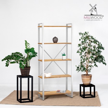 Стеллаж Лофт СН-3, ЛДСП Дуб золотой крафт / Металлокаркас Белый Стеллаж Лофт СН-3, ЛДСП Дуб золотой крафт / Металлокаркас Белый