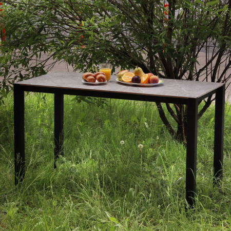 Стол Сеул Керамогранит (1200х600), Керамогранит Бетон Клифф / Металлокаркас Графит