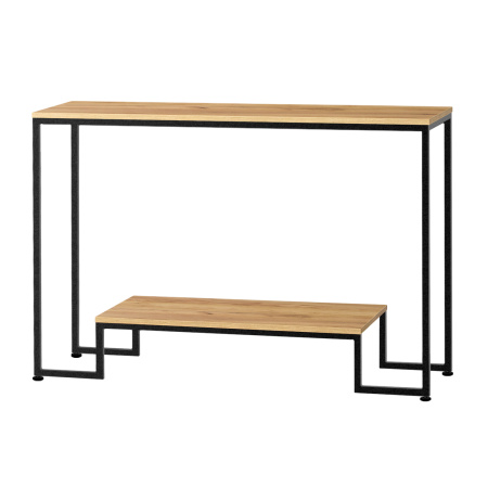 Стол-консоль Пекин 4, ЛДСП Дуб золотой крафт / Металлокаркас Черный