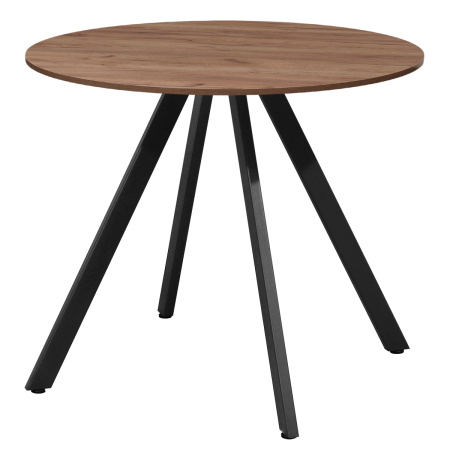 Стол Олесунн (D900) 18мм, ЛДСП Дуб табачный крафт / Металлокаркас Черный