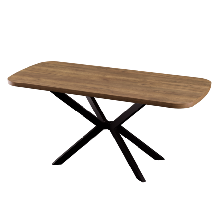 Стол Верона овальный (1800х800), ЛДСП Дуб табачный крафт \ Металлокаркас Черный