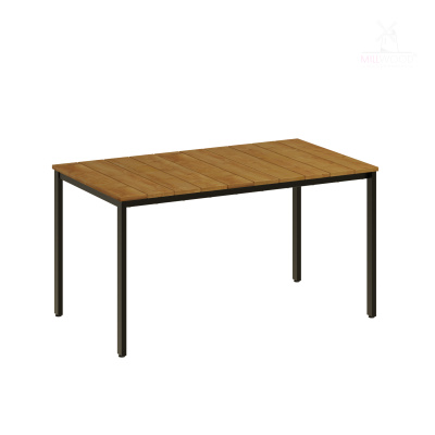Стол Сеул Рустик (1400x800) Сосна коричневая \ Металлокаркас Черный