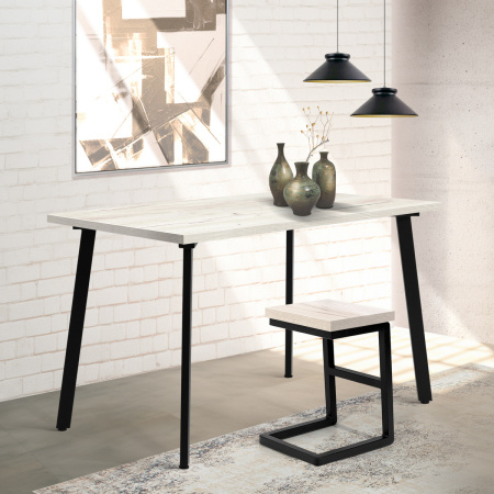 Стол Шанхай (1200х700), ЛДСП Дуб белый крафт / Металлокаркас Графит Стол Шанхай (1200х700), ЛДСП Дуб белый крафт / Металлокаркас Графит