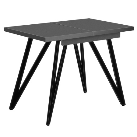 Стол раздвижной Женева 3 (1100/1500х700), ЛДСП Бетон / Металлокаркас Черный