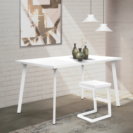 Стол Шанхай (1300х800), ЛДСП Белый / Металлокаркас Белый