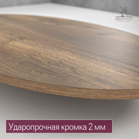 Стол Верона овальный (1600х1000), ЛДСП Дуб табачный крафт \ Металлокаркас Черный