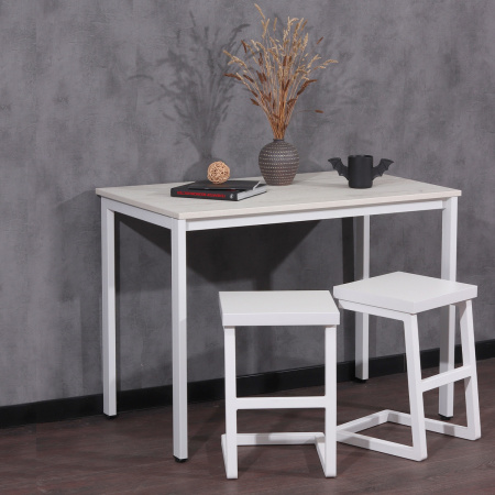 Стол Сеул (1000х600), ЛДСП Дуб белый крафт / Металлокаркас Белый Стол Сеул (1000х600), ЛДСП Дуб белый крафт / Металлокаркас Белый