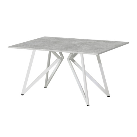Стол Женева (1300х800) 18мм, ЛДСП Бетон / Металлокаркас Белый