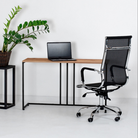 Стол-консоль Лиссабон 1, ЛДСП Дуб табачный крафт / Металлокаркас Черный