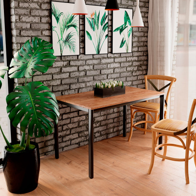 Стол Сеул (1000х600), ЛДСП Дуб табачный крафт / Металлокаркас Черный