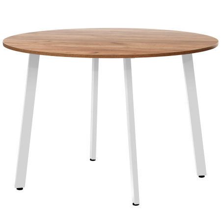 Стол Шанхай (D1200) 18мм, ЛДСП Дуб табачный крафт / Металлокаркас Белый