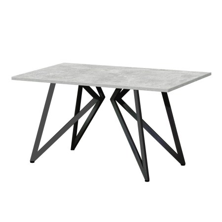 Стол Женева (1600х800) 18мм, ЛДСП Бетон / Металлокаркас Черный