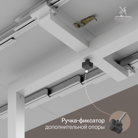 Стол Сиена раздвижной (412/2432х800), ЛДСП Белый \ Металлокаркас Белый