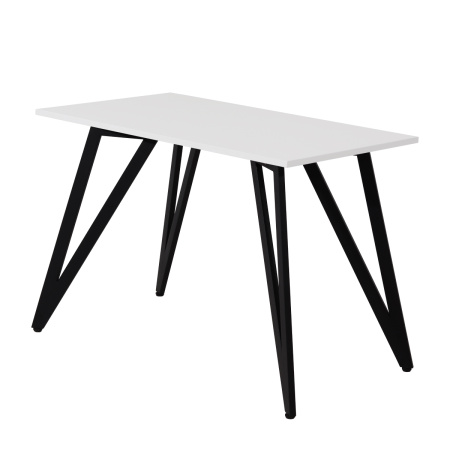 Стол Женева 2 (1300х800) 18мм, ЛДСП Белый / Металлокаркас Черный