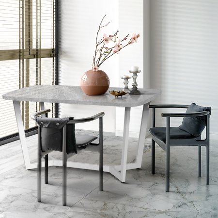 Стол Мюнхен (1300х800), ЛДСП Бетон / Металлокаркас Белый