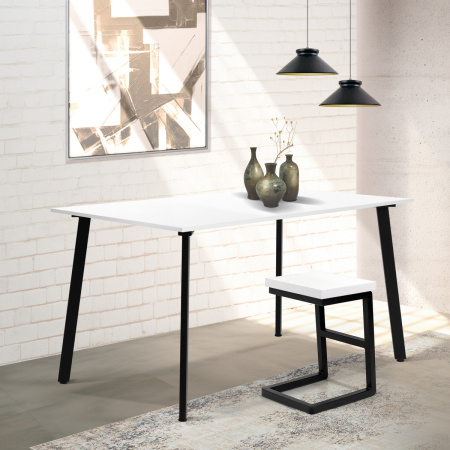 Стол Шанхай (1300х800) 18мм, ЛДСП Белый / Металлокаркас Графит Стол Шанхай (1300х800) 18мм, ЛДСП Белый / Металлокаркас Графит