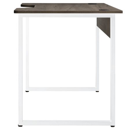 Стол Гонконг с вырезом (1300х700) 18 мм, ЛДСП Сосна пасадена / Металлокаркас Белый