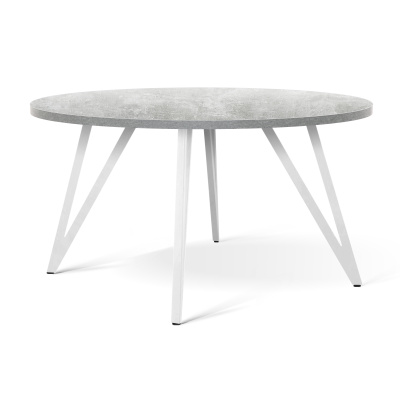 Стол Женева 2 (D1200) 36мм, ЛДСП Бетон / Металлокаркас Белый
