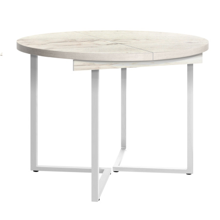 Стол раздвижной Лондон (D1100), ЛДСП Дуб белый крафт / Металлокаркас Белый Стол раздвижной Лондон (D1100), ЛДСП Дуб белый крафт / Металлокаркас Белый