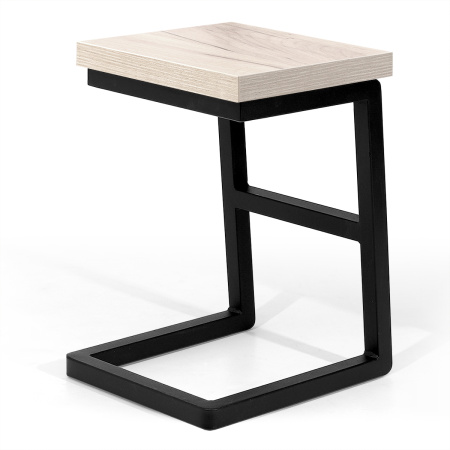 Табурет Арне 2, ЛДСП Дуб белый крафт / Металлокаркас Черный