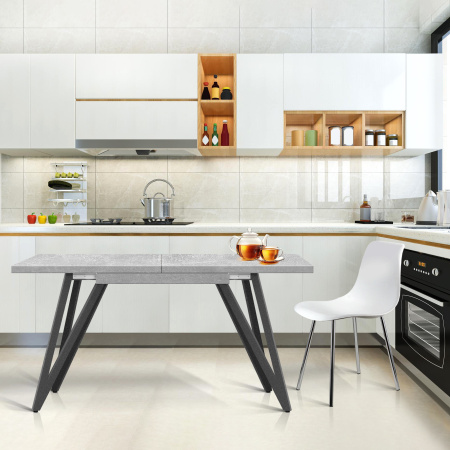 Стол раздвижной Женева 3 (1000/1400х600), ЛДСП Бетон / Металлокаркас Графит