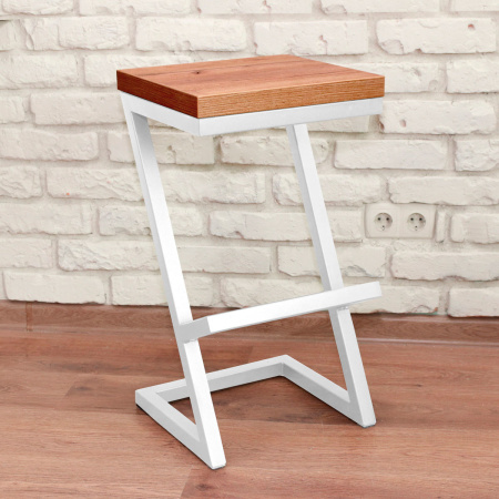 Стул барный Бран 2, ЛДСП Дуб табачный крафт / Металлокаркас Белый