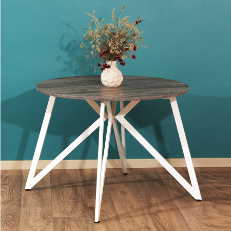 Стол Женева (D1000) 18мм, ЛДСП Сосна пасадена / Металлокаркас Белый