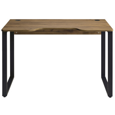 Стол Гонконг с вырезом (1200х700) 18 мм, ЛДСП Дуб табачный крафт / Металлокаркас Черный