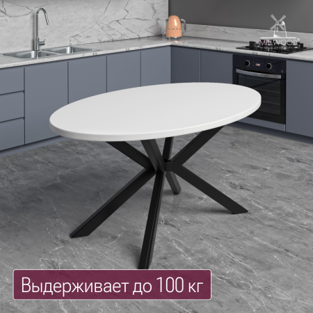 Столешница овальная 1600х1000х36, ЛДСП Белый Столешница овальная 1600х1000х36, ЛДСП Белый