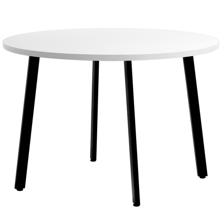 Стол Шанхай (D1200), ЛДСП Белый / Металлокаркас Черный